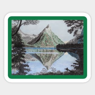 Serenity of Milford Sound, New Zealand Sticker